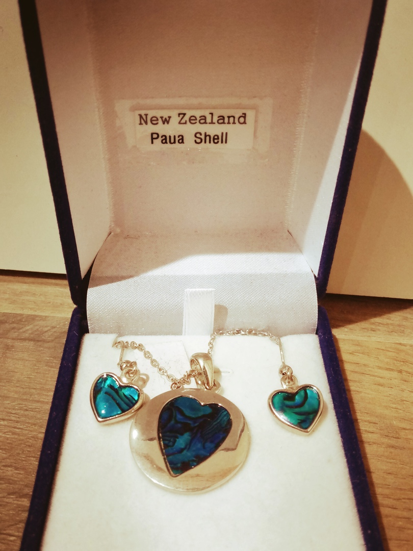 Necklace - Paua Shell 3 heart image 0